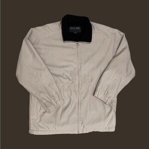Pierre Cardin Men's Beige Zip Up Bomber Jacket NWOT